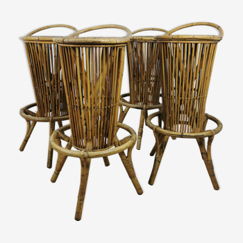 Rattan bar stools 60s