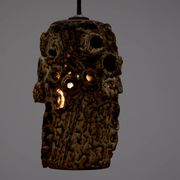 Sculptural ceramic pendant lamps by Bodil Marie Nielsen