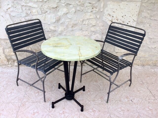 Bistro table with foot vintage cast iron