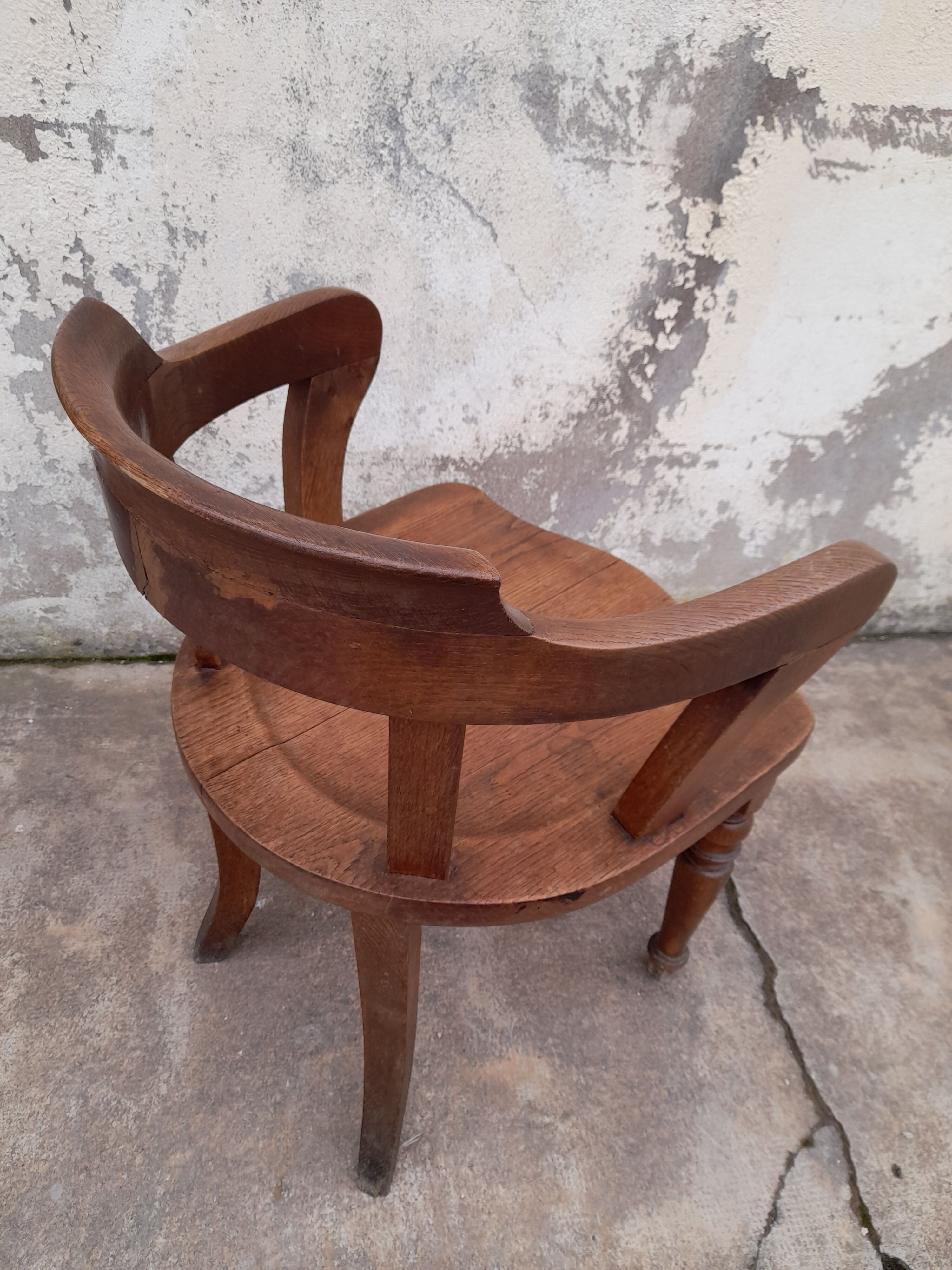 Louis Philippe oak desk chair 1900