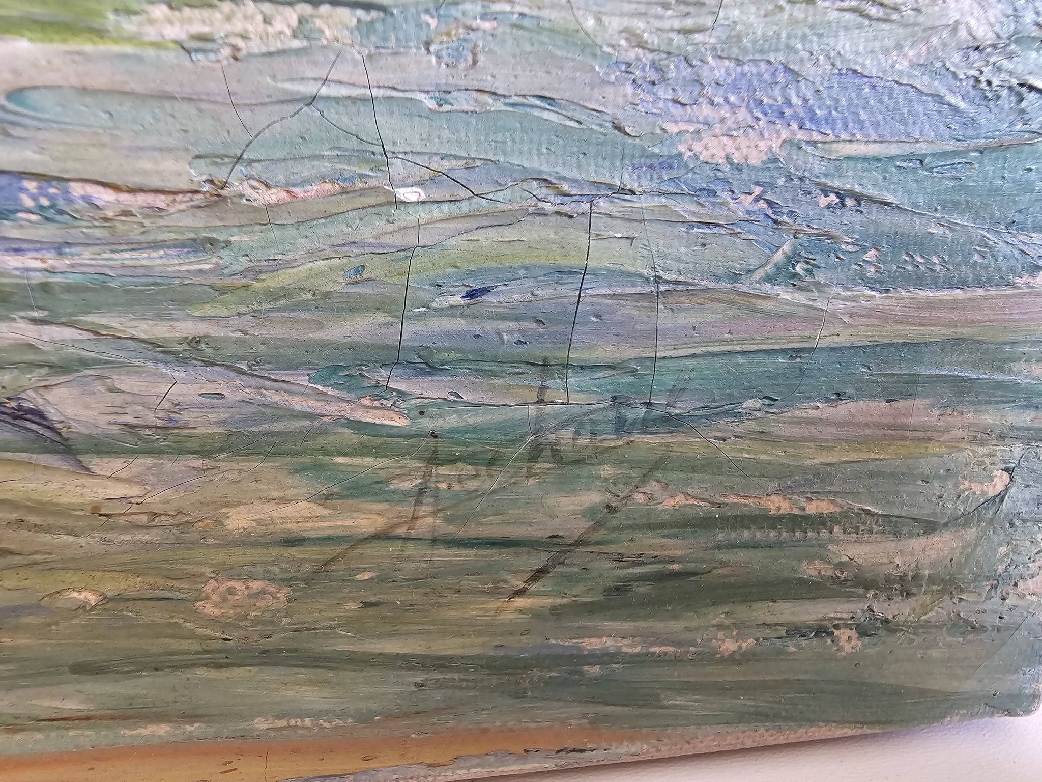 Oil on Canvas Marine Port of Martigues Signed (to be identified) Accid