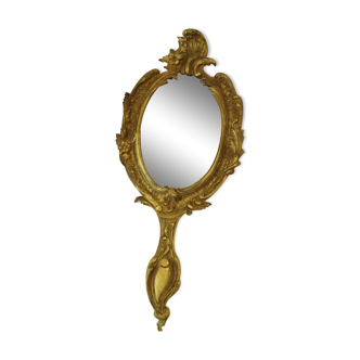 Beveled hand-facing mirror in Louis XV style