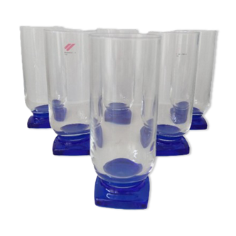 Set de 6 verres à long drinks bleu cobalt Bormioli Rocco Tnc2