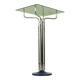 Vintage chrome plated console table with glass top – 1970s modernist design