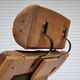 1980s, Swedish swivel armchair, nubuck leather, canvas, bent beech wood.