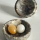 Vintage Marble Chicken with Eggs Sculpture