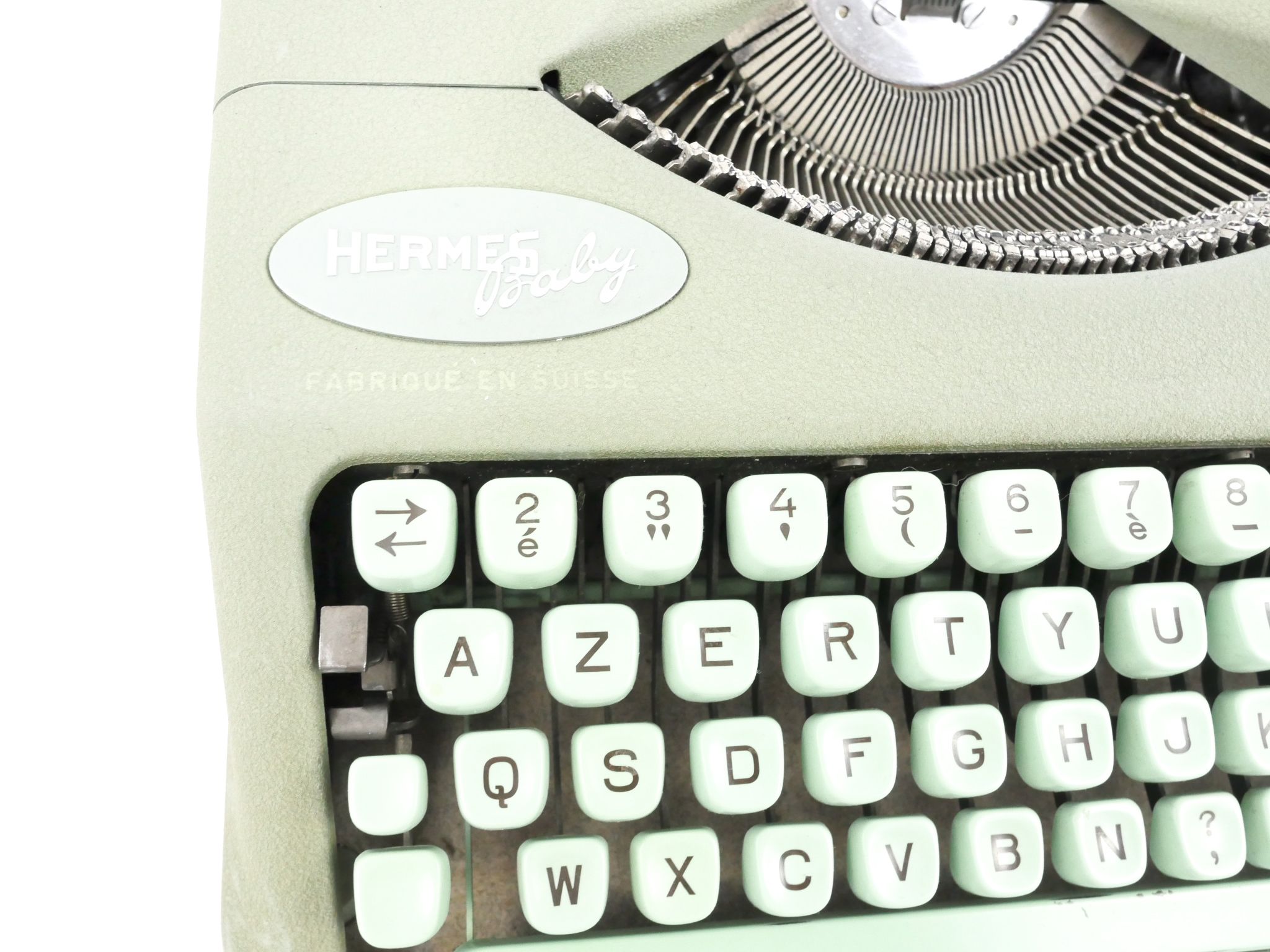 Hermes Baby green lime typewritter revised new ribbon
