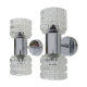 Pair of double wall sconces Space Age. Chrome metal 70.