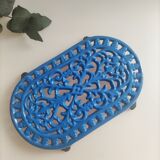 Dessous de plat en fonte bleu ancien