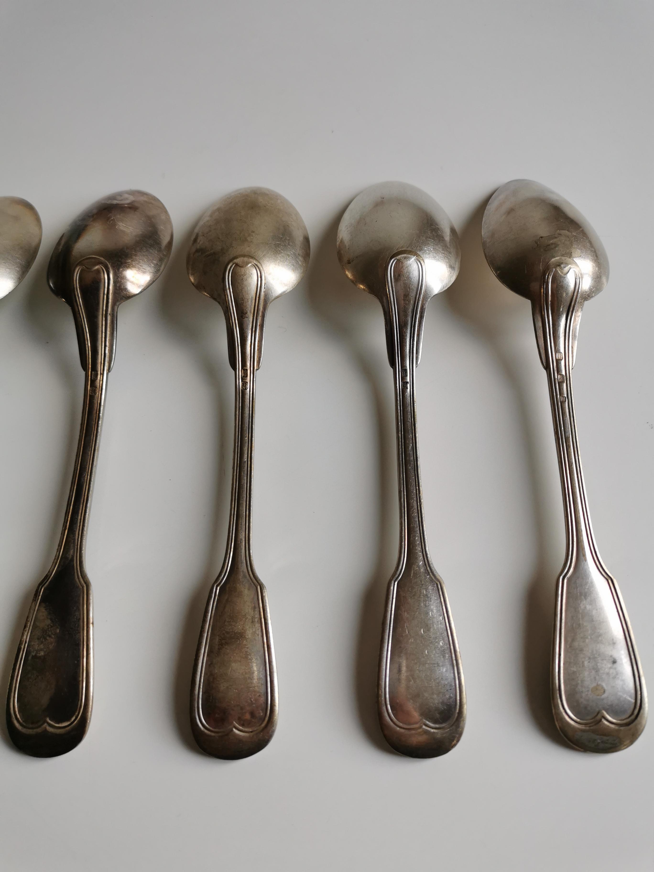 Set of 6 tablespoons silver metal
