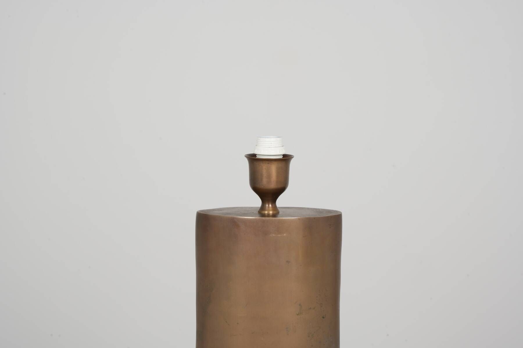 Patinated lamp in bronze and gilded steel circa 1990