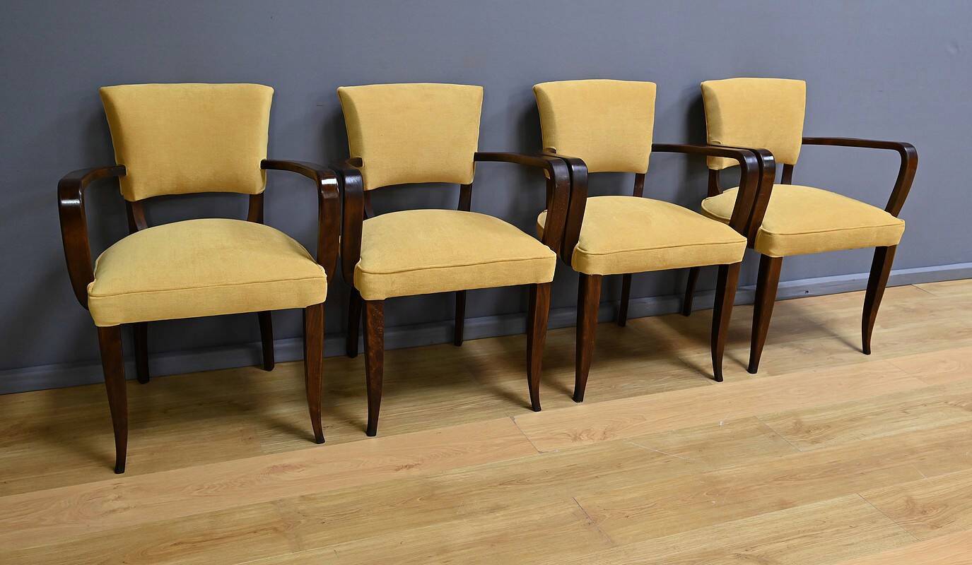 Set of 4 Bridge Armchairs, Art Deco – 1940