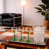 Twisted stem white wine glasses from Alsace