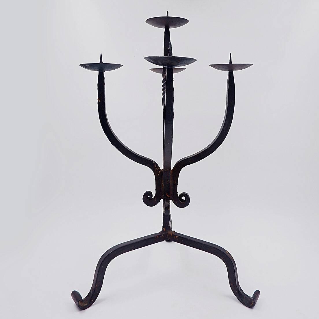 Vintage 5-arm wrought iron candle holder - 1970s