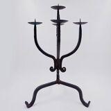 Vintage 5-arm wrought iron candle holder - 1970s