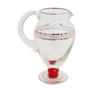 Carafe avec liserets miroir et rouge