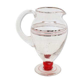 Carafe avec liserets miroir et rouge