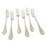 Christofle, Paris - Set of 6 table forks - Fidélio/Baguette model with medallion back