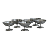 6 silver-plated metal bowls