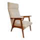 Vintage teak armchair, 1960s - Beige upholstery
