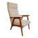 Vintage teak armchair, 1960s - Beige upholstery