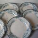 Lot of 8 old large Dépôt E. Bourgeois Paris earthenware plates 23 cm
