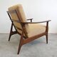 Mid Century Modern armchair in beech with zig-zag fabric, Denmark 1960s