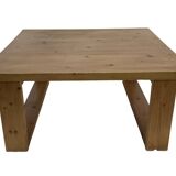 Vintage coffee table pinewood minimalist 1970s design