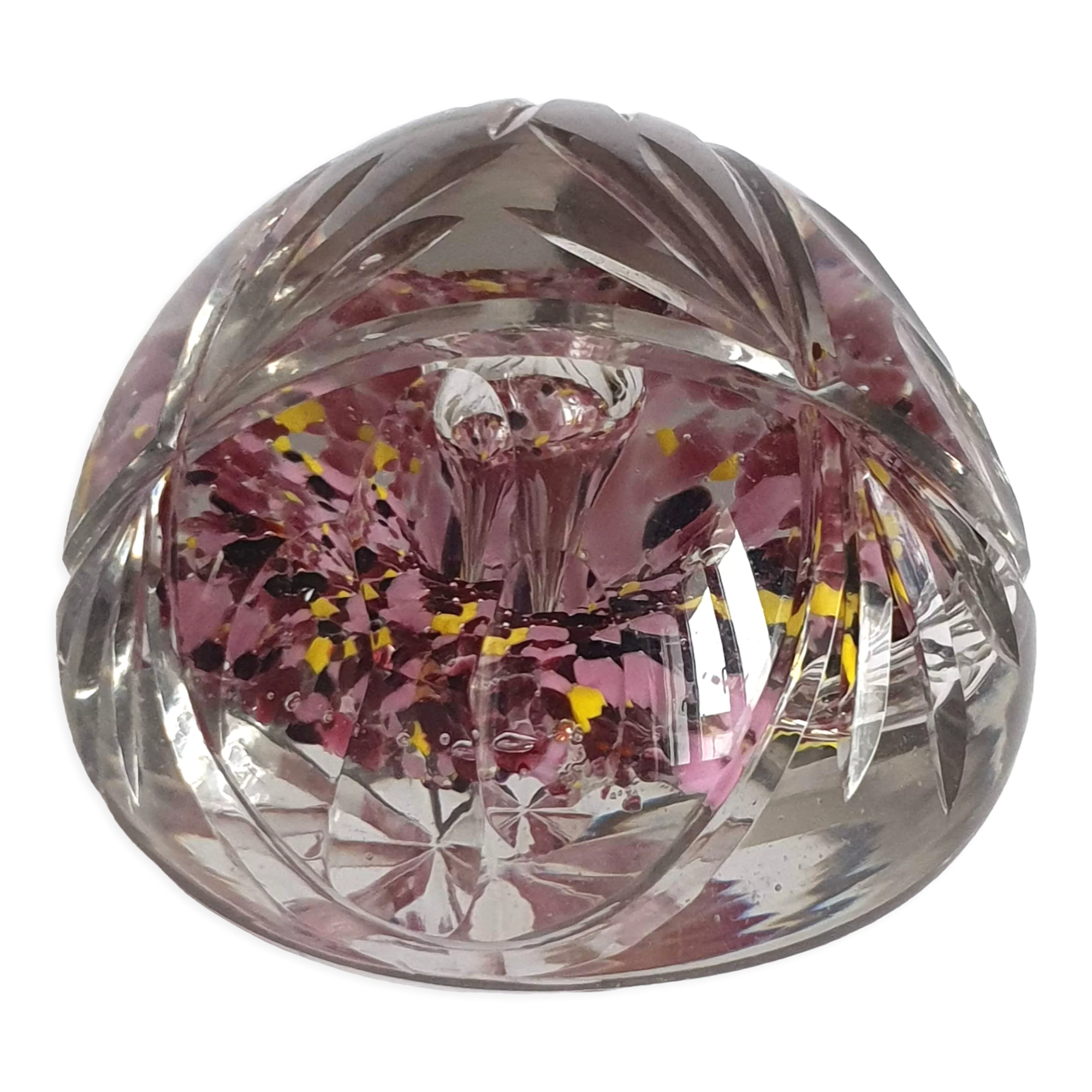 Cut crystal paperweight sulphide