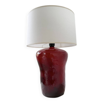 Red ceramic table lamp from the 70s