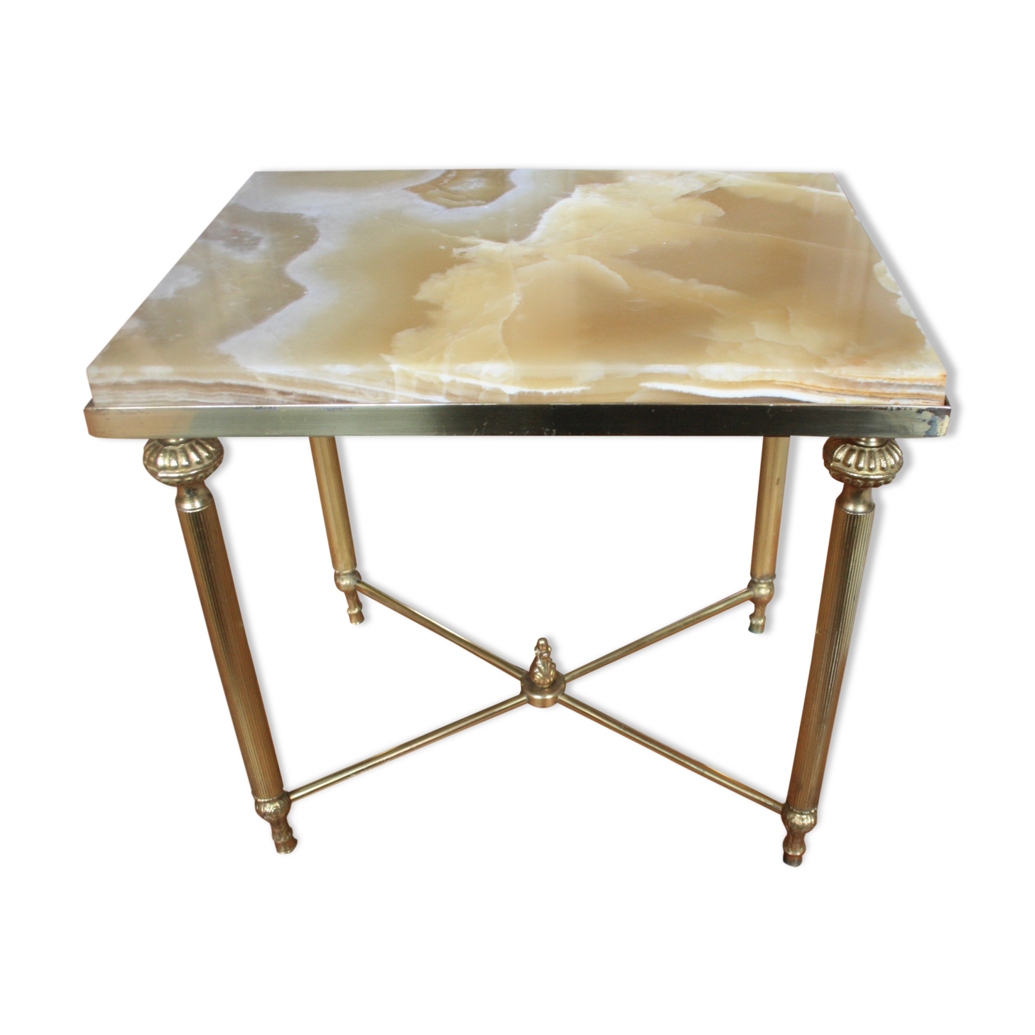 Small table/end table brass marble