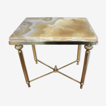 Small table/end table brass marble