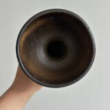 Dark brown raw ceramic cup