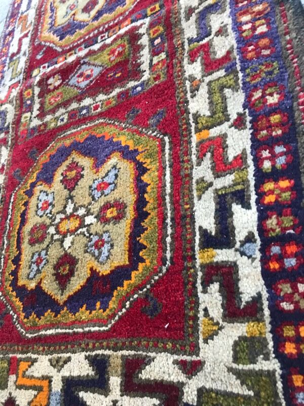 Very nice little carpet yastik anatolia handmade