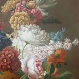 Tableau hst "composition florale" ec. xx° fleurs signée + cadre