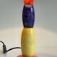 ALABASTER STONE LAMP Blue, Yellow and Red 80s