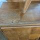 1950s two-body buffet, oak veneer, tapered legs.