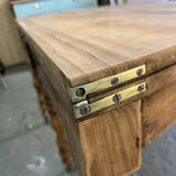 Half-moon folding table in walnut