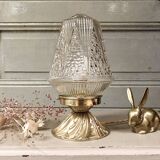 Glass and brass lamp