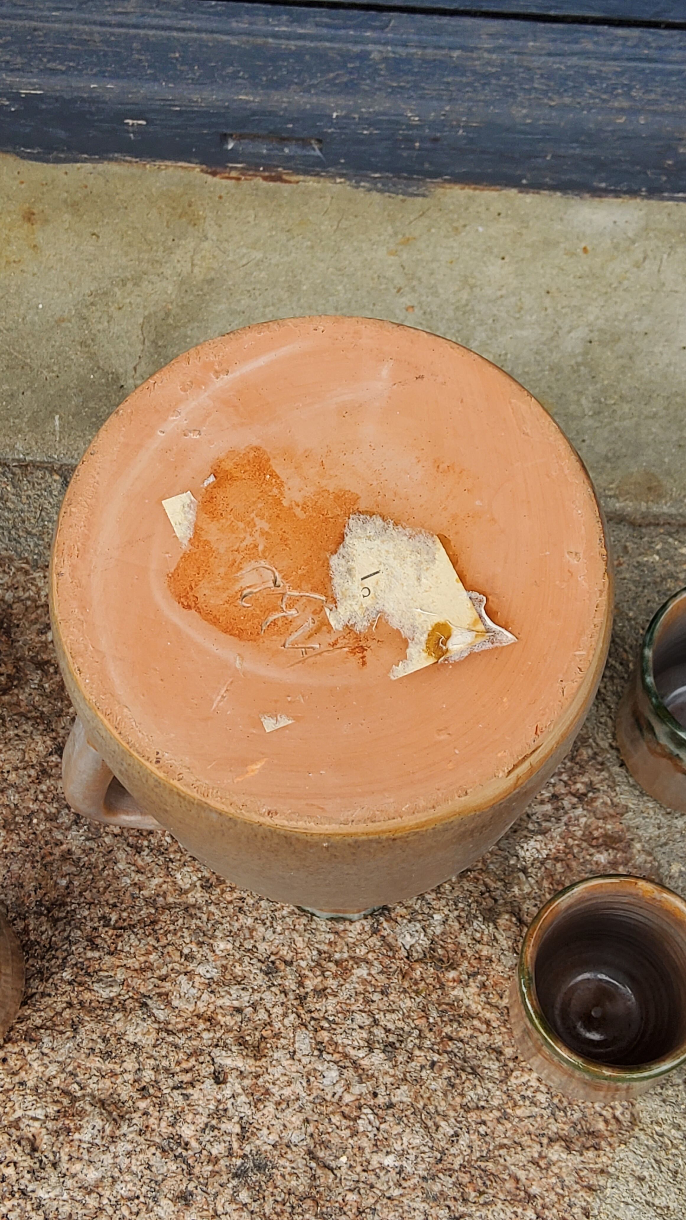 Orangeade service from the 70s in glazed terracotta