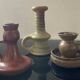 Trio of candlesticks with handles from the 60s-70s