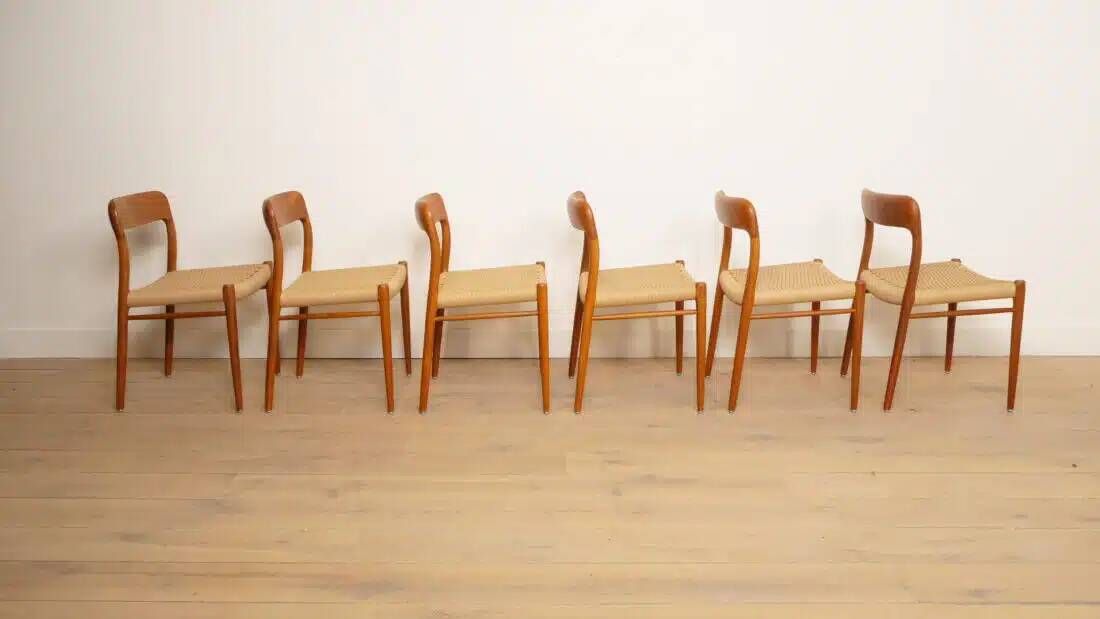 6 x vintage dining chairs | Niels Otto Møller | Model 75