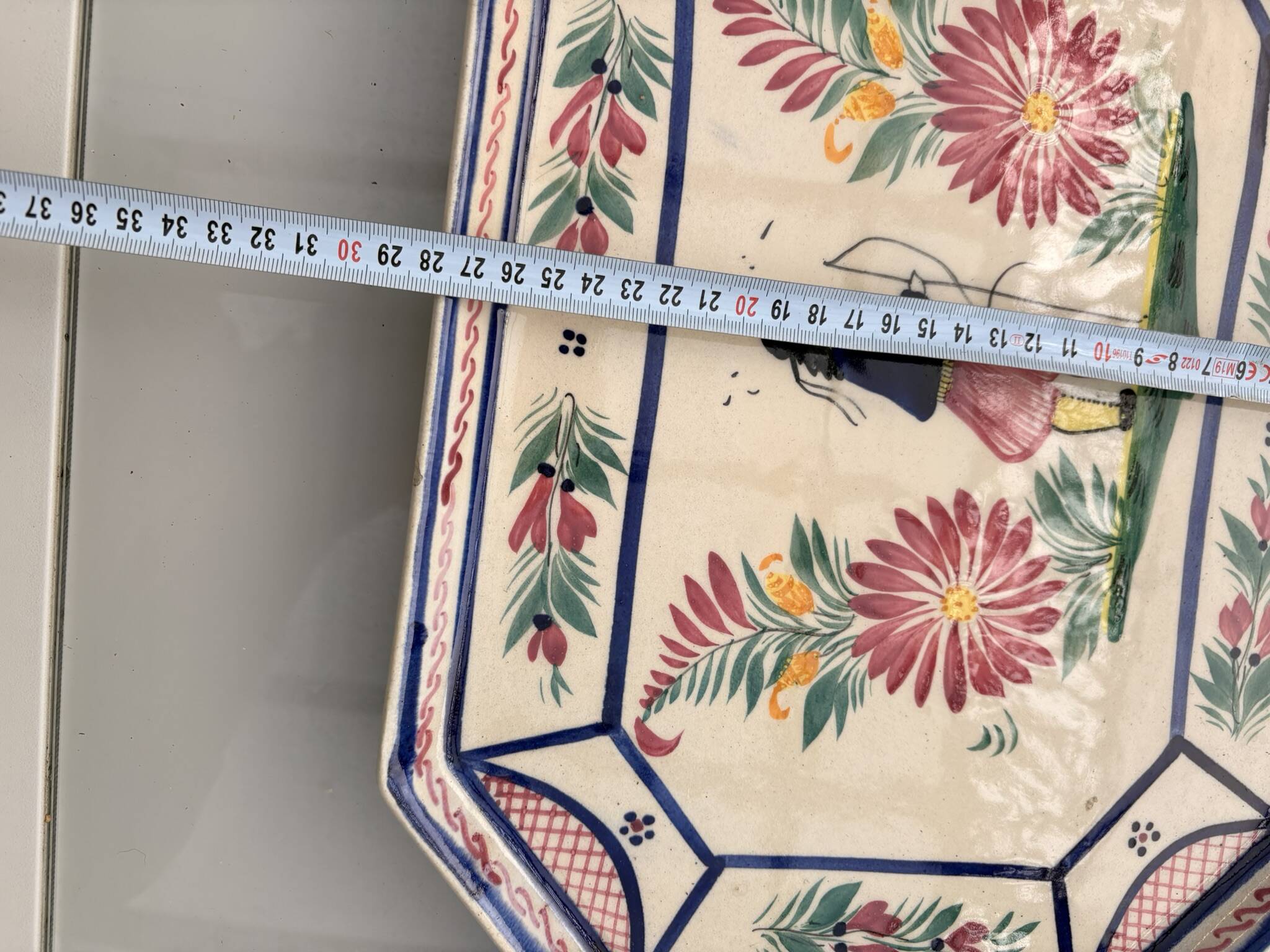 Old dish servant tray ramekin earthenware ceramic henriot quimper bl