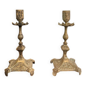 Paire de Bougeoir Laiton