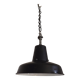 Enameled pendant workshop “reflecto-lux” hanging light, 1950s france