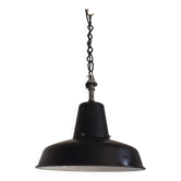 Atelier de pendentif émaillé “reflecto-lux” lampe suspendue, france des années 1950
