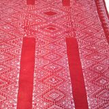 122 x 231 cm handmade Kilim red and white wool