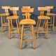 Brutalist 1960s bar stools, set of 6.
