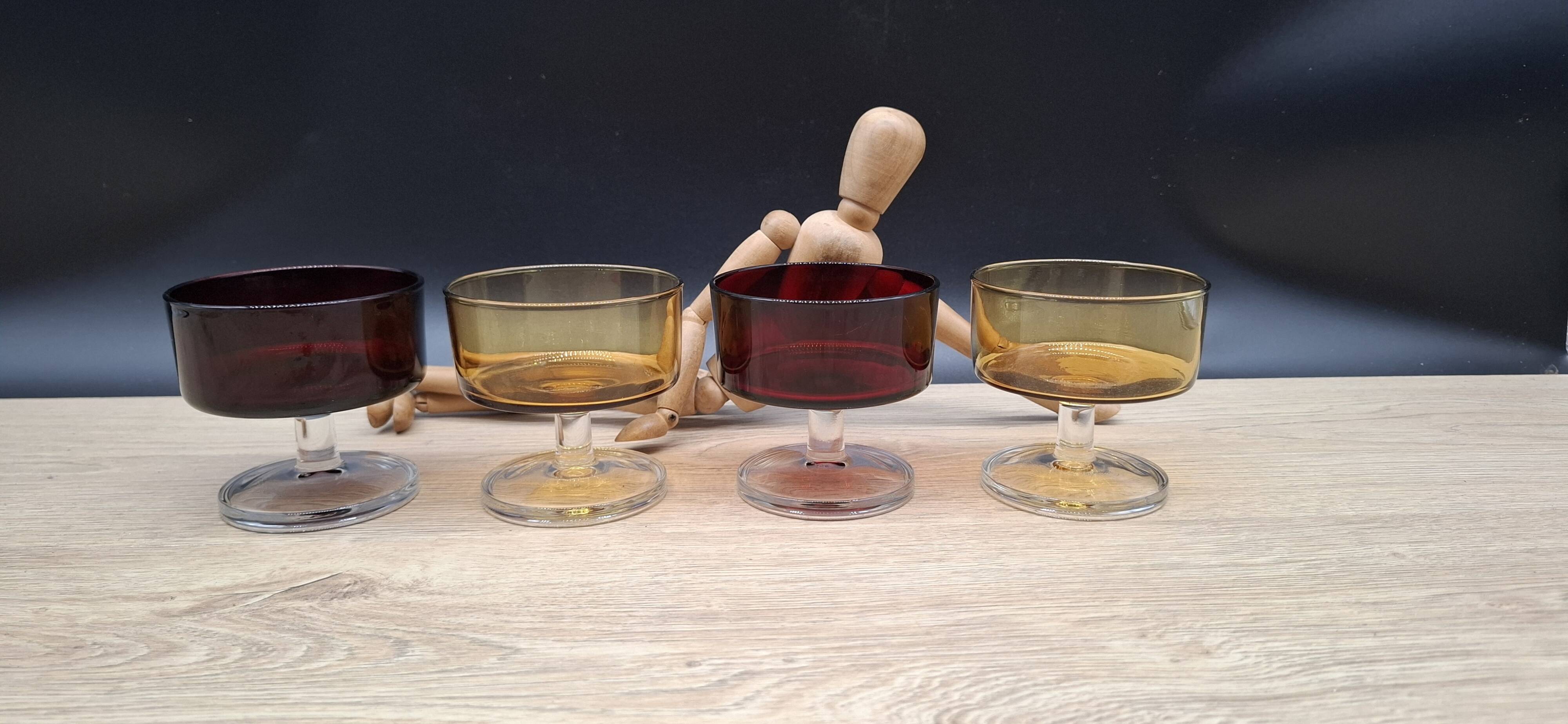 Set of 4 champagne glasses Cavalier Sweden Luminarc two-tone