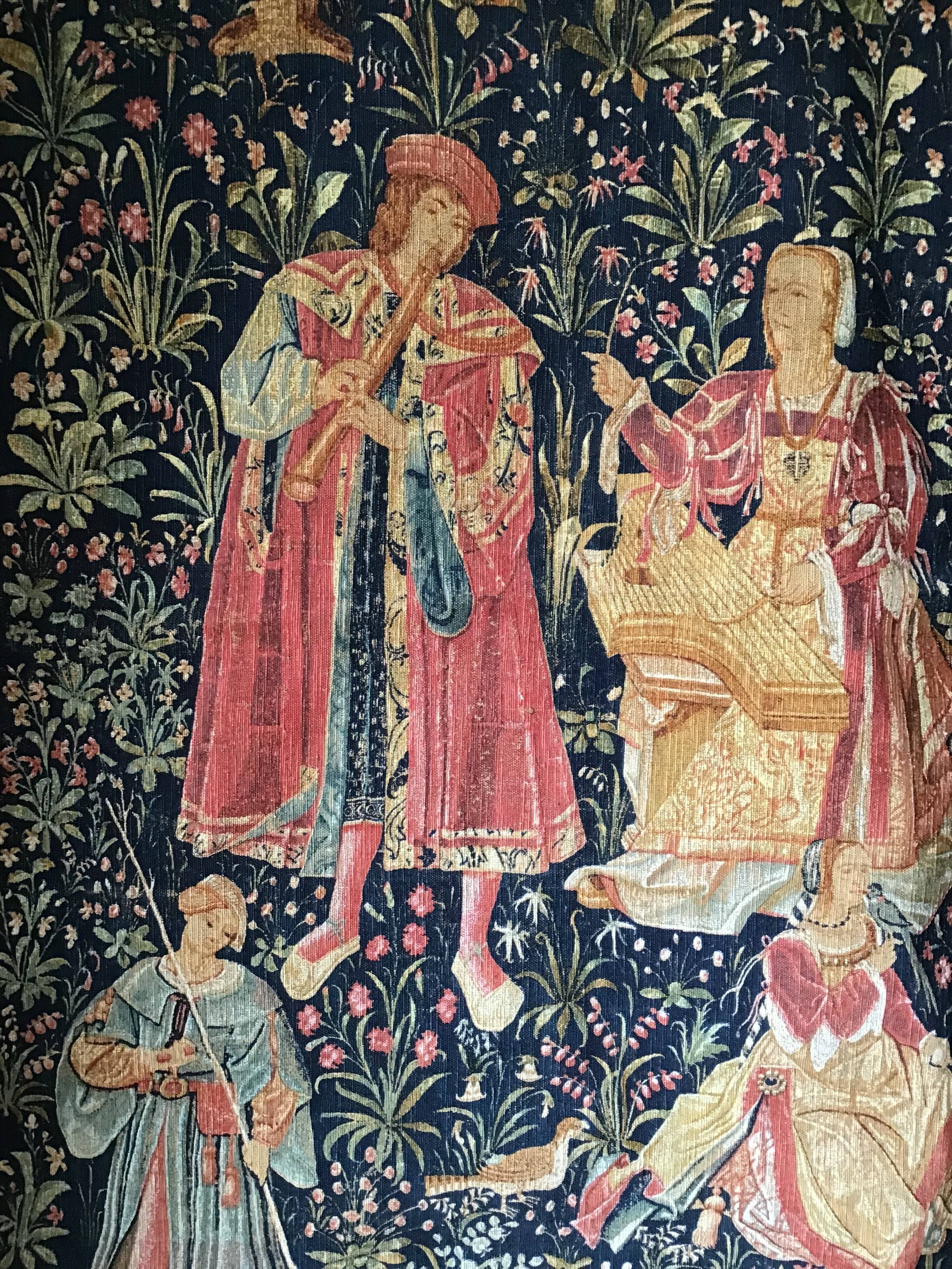 Wall tapestry reproduction of Artis Flora entitled the concert